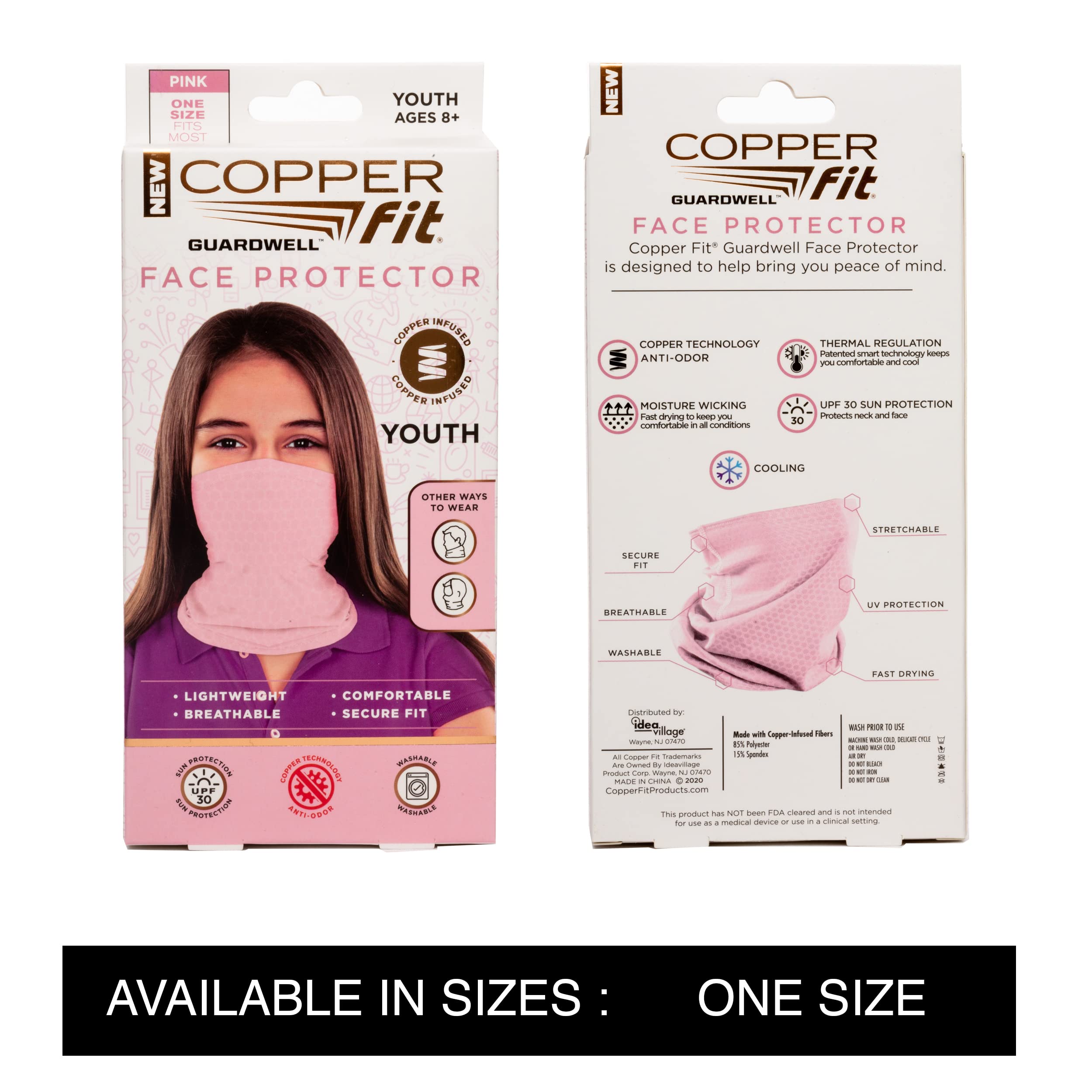 Copper Fit Girls' Guardwell Face Cover and Neck Gaiter - Image 4
