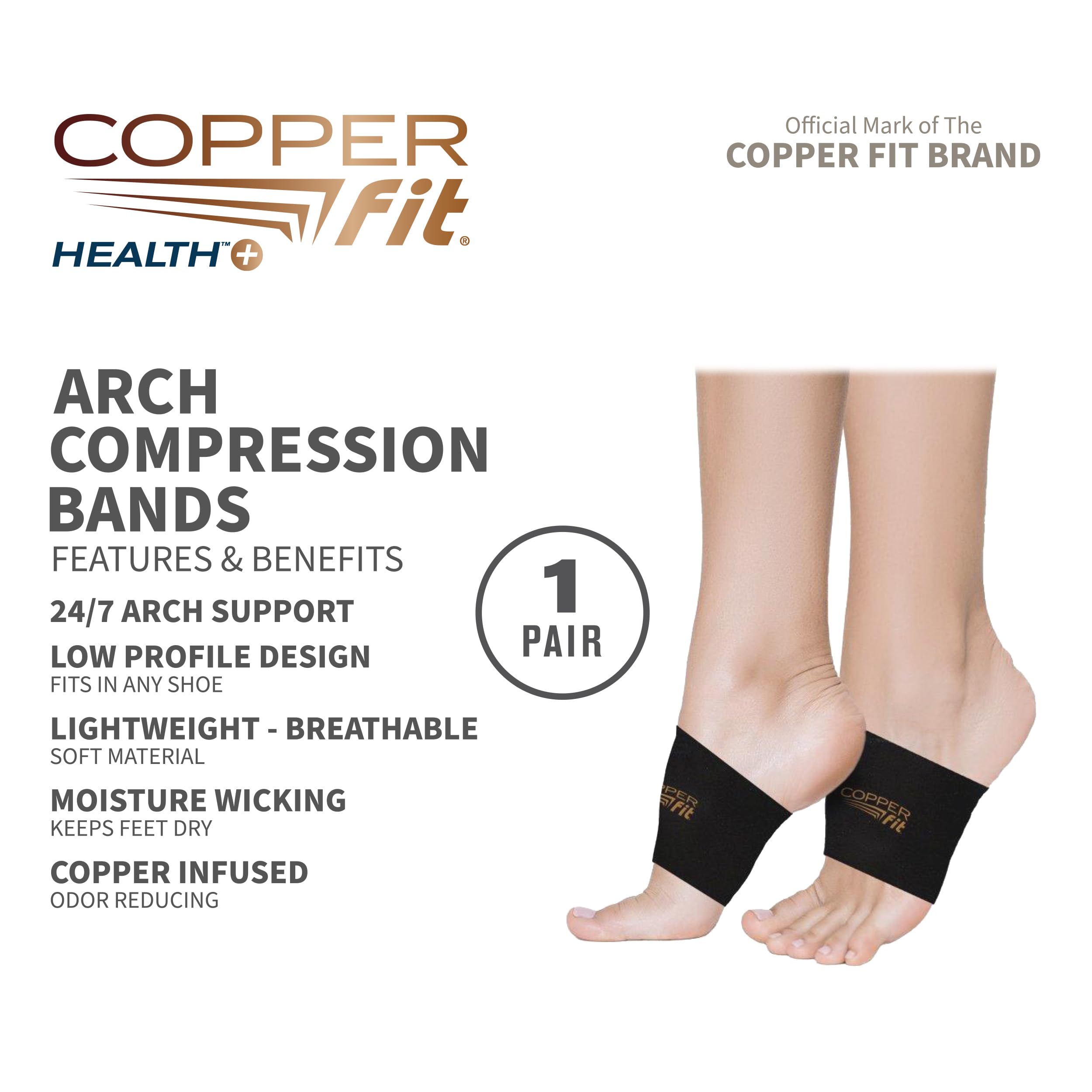 Copper Fit Health Unisex Arch Relief Compression Bands for Plantar Fasciitis,Swelling - Image 3