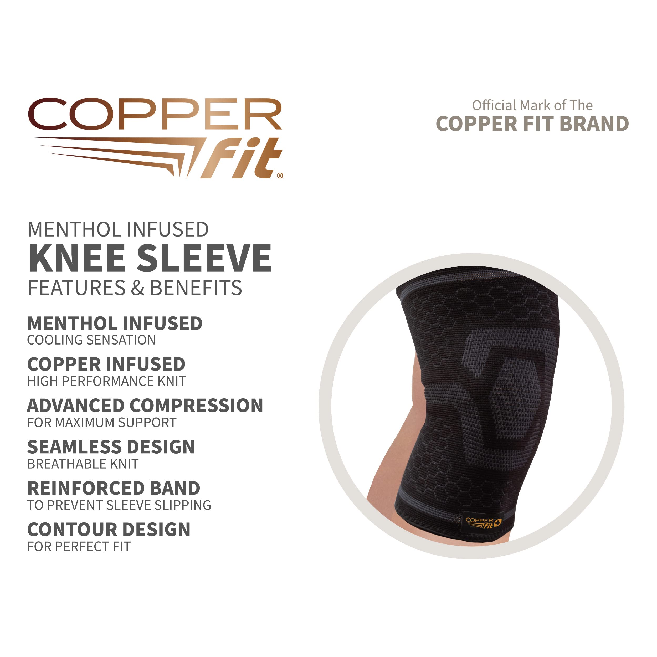 Copper Fit ICE Knee Compression Sleeve Infused with Menthol - Image 3