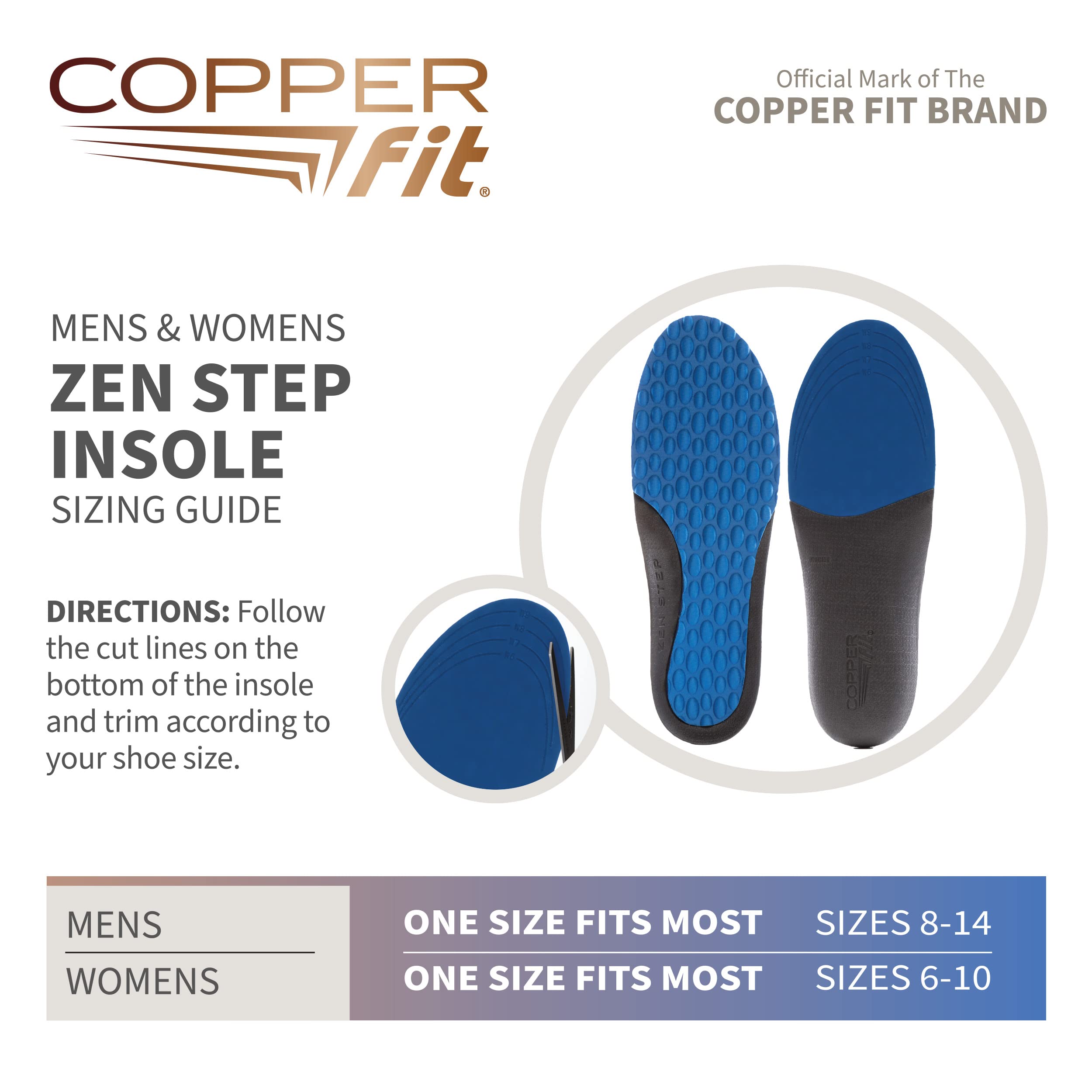 Copper Fit Men's Zen Step Comfort Insole, Size 8-14_Parent - Image 3