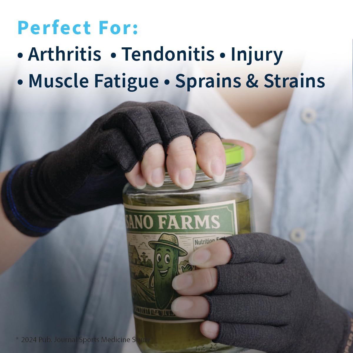 Copper Fit Mobilizer Hand Compression Gloves: Arthritis, Joint Swelling, Tendonitis, Sport - For Men and Women - Image 5