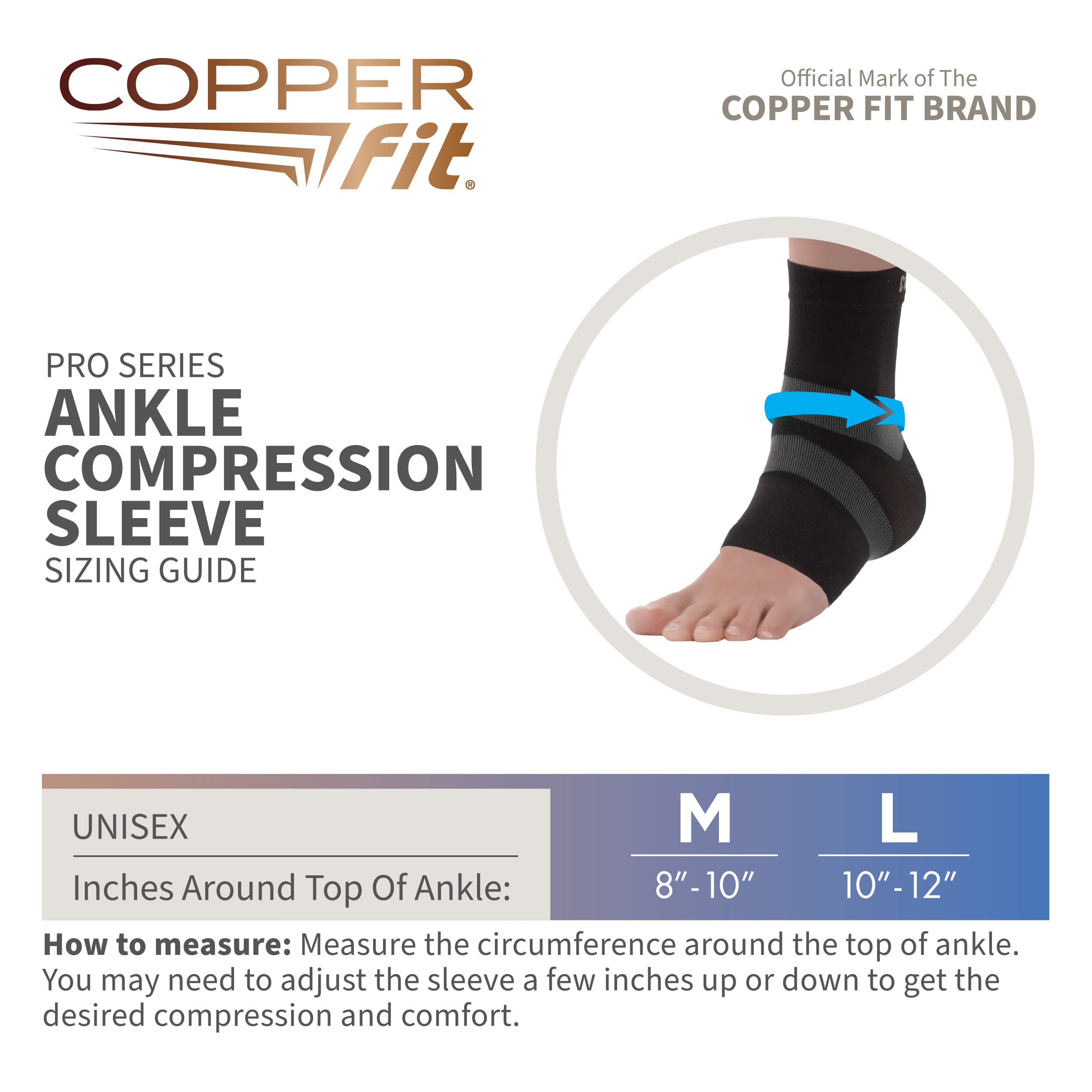 Copper Fit Pro Series Unisex Ankle Compression Sleeve - Image 3