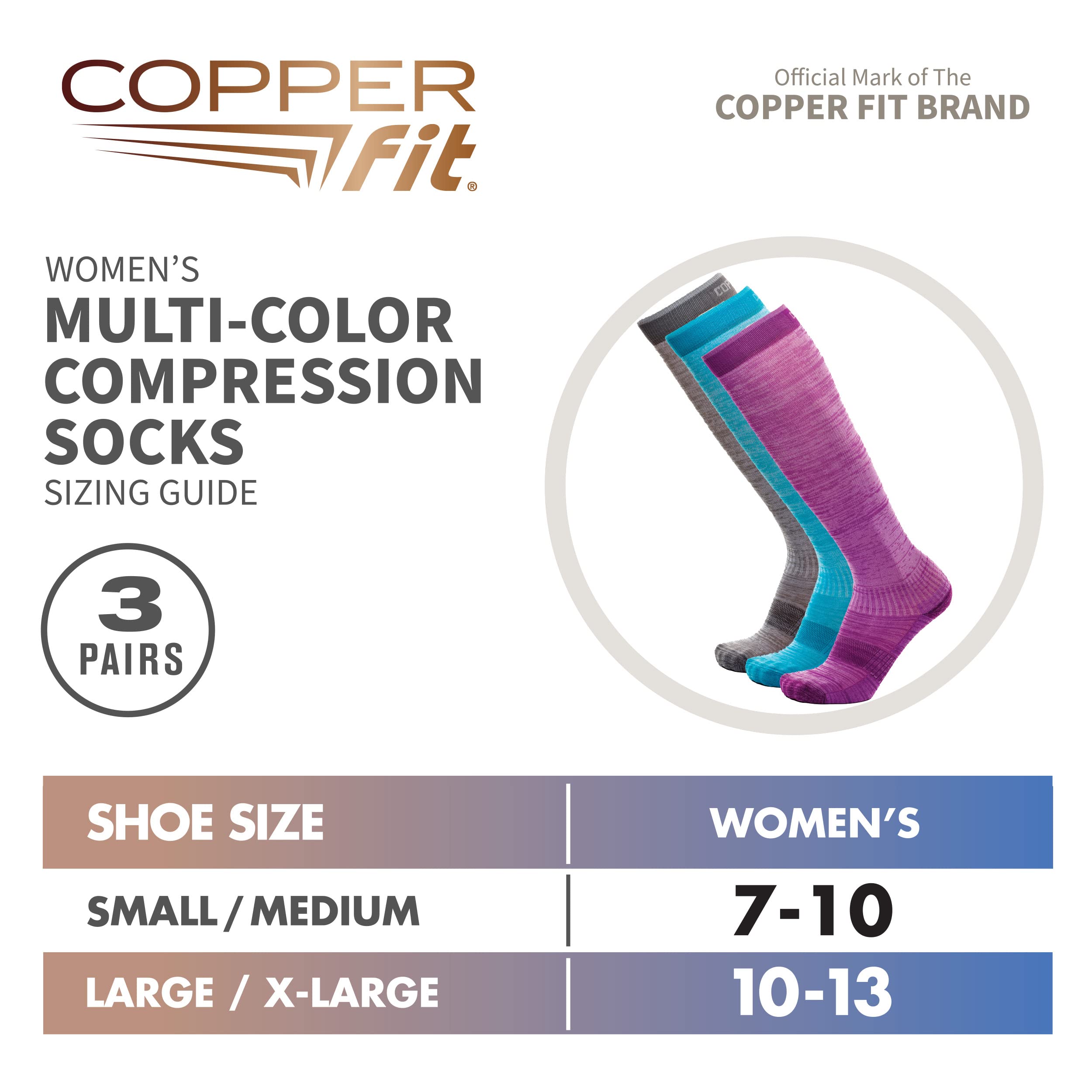 Copper Fit Women's Energy Easy-on/Easy-off Knee High Compression Socks - Image 4
